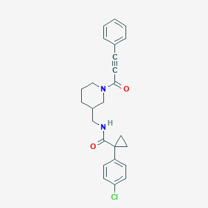 1-(4-chlorophenyl)-N-{[1-(3-phenyl-2-propynoyl)-3-piperidinyl]methyl}cyclopropanecarboxamide