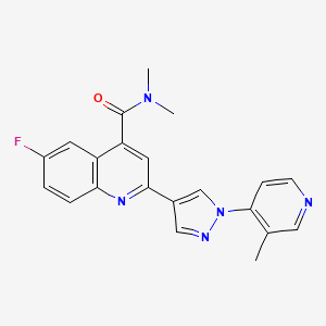 6-fluoro-N,N-dimethyl-2-[1-(3-methylpyridin-4-yl)-1H-pyrazol-4-yl]quinoline-4-carboxamide