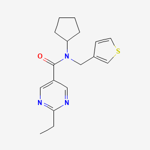 N-cyclopentyl-2-ethyl-N-(3-thienylmethyl)pyrimidine-5-carboxamide