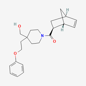molecular formula C22H29NO3 B3810307 [1-[(1R*,2S*,4R*)-bicyclo[2.2.1]hept-5-en-2-ylcarbonyl]-4-(2-phenoxyethyl)-4-piperidinyl]methanol 