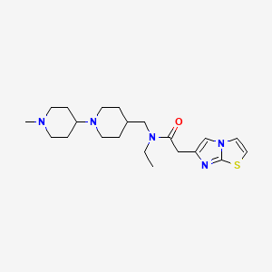 molecular formula C21H33N5OS B3810313 N-ethyl-2-imidazo[2,1-b][1,3]thiazol-6-yl-N-[(1'-methyl-1,4'-bipiperidin-4-yl)methyl]acetamide 