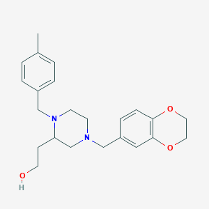 2-[4-(2,3-dihydro-1,4-benzodioxin-6-ylmethyl)-1-(4-methylbenzyl)-2-piperazinyl]ethanol