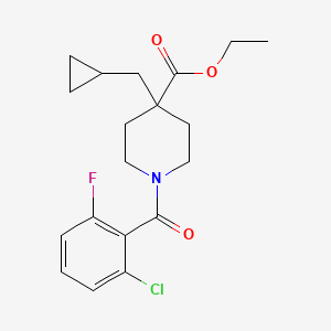 molecular formula C19H23ClFNO3 B3810332 ethyl 1-(2-chloro-6-fluorobenzoyl)-4-(cyclopropylmethyl)-4-piperidinecarboxylate 