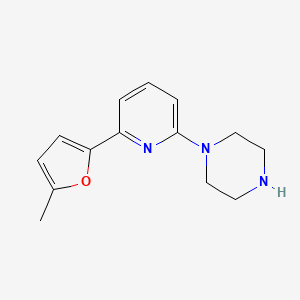 molecular formula C14H17N3O B3810342 1-[6-(5-methyl-2-furyl)-2-pyridinyl]piperazine 