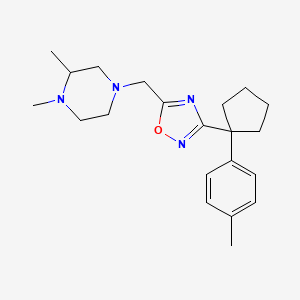 1,2-dimethyl-4-({3-[1-(4-methylphenyl)cyclopentyl]-1,2,4-oxadiazol-5-yl}methyl)piperazine