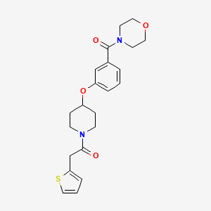 molecular formula C22H26N2O4S B3810377 4-(3-{[1-(2-thienylacetyl)-4-piperidinyl]oxy}benzoyl)morpholine 