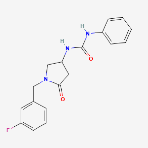 molecular formula C18H18FN3O2 B3810385 N-[1-(3-fluorobenzyl)-5-oxo-3-pyrrolidinyl]-N'-phenylurea 