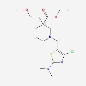 ethyl 1-{[4-chloro-2-(dimethylamino)-1,3-thiazol-5-yl]methyl}-3-(2-methoxyethyl)-3-piperidinecarboxylate