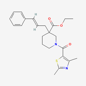 ethyl 1-[(2,4-dimethyl-1,3-thiazol-5-yl)carbonyl]-3-[(2E)-3-phenyl-2-propen-1-yl]-3-piperidinecarboxylate