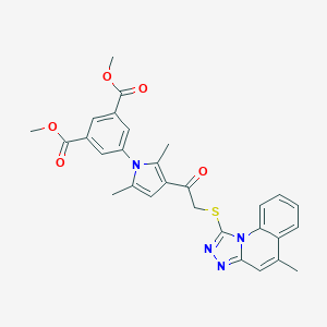 molecular formula C29H26N4O5S B381041 dimethyl 5-(2,5-dimethyl-3-{[(5-methyl[1,2,4]triazolo[4,3-a]quinolin-1-yl)thio]acetyl}-1H-pyrrol-1-yl)isophthalate 