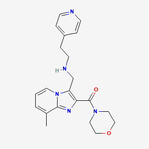 molecular formula C21H25N5O2 B3810421 N-{[8-methyl-2-(4-morpholinylcarbonyl)imidazo[1,2-a]pyridin-3-yl]methyl}-2-(4-pyridinyl)ethanamine 