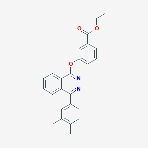 molecular formula C25H22N2O3 B381043 Ethyl 3-{[4-(3,4-dimethylphenyl)-1-phthalazinyl]oxy}benzoate 