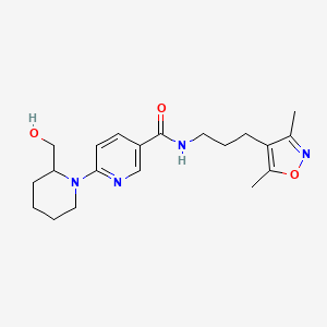 N-[3-(3,5-dimethyl-4-isoxazolyl)propyl]-6-[2-(hydroxymethyl)-1-piperidinyl]nicotinamide