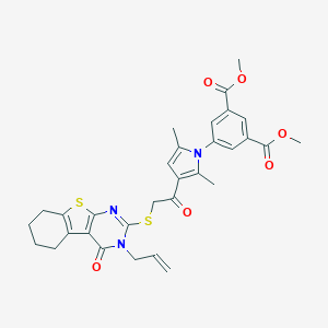 dimethyl 5-(3-{[(3-allyl-4-oxo-3,4,5,6,7,8-hexahydro[1]benzothieno[2,3-d]pyrimidin-2-yl)sulfanyl]acetyl}-2,5-dimethyl-1H-pyrrol-1-yl)isophthalate