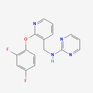 molecular formula C16H12F2N4O B3810462 N-{[2-(2,4-difluorophenoxy)-3-pyridinyl]methyl}-2-pyrimidinamine 