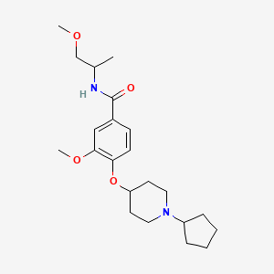 4-[(1-cyclopentyl-4-piperidinyl)oxy]-3-methoxy-N-(2-methoxy-1-methylethyl)benzamide