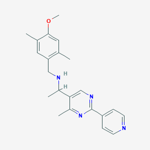 molecular formula C22H26N4O B3810479 (4-methoxy-2,5-dimethylbenzyl){1-[4-methyl-2-(4-pyridinyl)-5-pyrimidinyl]ethyl}amine 