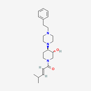 (3R*,4R*)-1-[(2E)-4-methyl-2-pentenoyl]-4-[4-(2-phenylethyl)-1-piperazinyl]-3-piperidinol