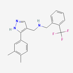 1-[3-(3,4-dimethylphenyl)-1H-pyrazol-4-yl]-N-[2-(trifluoromethyl)benzyl]methanamine