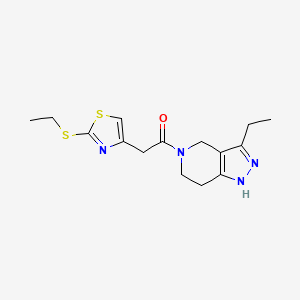 molecular formula C15H20N4OS2 B3810532 3-ethyl-5-{[2-(ethylthio)-1,3-thiazol-4-yl]acetyl}-4,5,6,7-tetrahydro-1H-pyrazolo[4,3-c]pyridine 