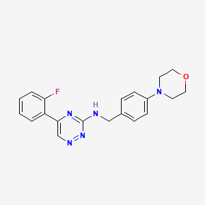 molecular formula C20H20FN5O B3810538 5-(2-fluorophenyl)-N-[4-(4-morpholinyl)benzyl]-1,2,4-triazin-3-amine 