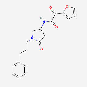 molecular formula C19H20N2O4 B3810569 2-(2-furyl)-2-oxo-N-[5-oxo-1-(3-phenylpropyl)-3-pyrrolidinyl]acetamide 