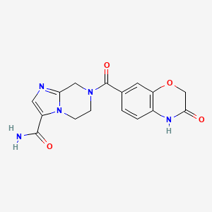 molecular formula C16H15N5O4 B3810580 7-[(3-oxo-3,4-dihydro-2H-1,4-benzoxazin-7-yl)carbonyl]-5,6,7,8-tetrahydroimidazo[1,2-a]pyrazine-3-carboxamide 