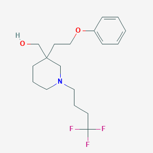 molecular formula C18H26F3NO2 B3810586 [3-(2-phenoxyethyl)-1-(4,4,4-trifluorobutyl)-3-piperidinyl]methanol 