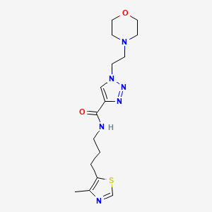 molecular formula C16H24N6O2S B3810599 N-[3-(4-methyl-1,3-thiazol-5-yl)propyl]-1-[2-(4-morpholinyl)ethyl]-1H-1,2,3-triazole-4-carboxamide 