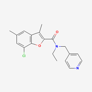 molecular formula C19H19ClN2O2 B3810605 7-chloro-N-ethyl-3,5-dimethyl-N-(4-pyridinylmethyl)-1-benzofuran-2-carboxamide 