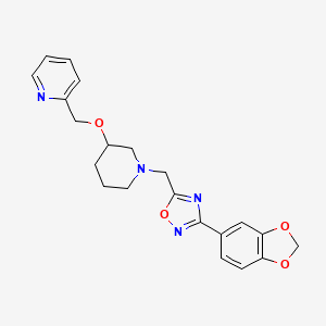 molecular formula C21H22N4O4 B3810614 2-{[(1-{[3-(1,3-benzodioxol-5-yl)-1,2,4-oxadiazol-5-yl]methyl}-3-piperidinyl)oxy]methyl}pyridine 