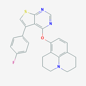 molecular formula C24H20FN3OS B381063 8-{[5-(4-fluorophenyl)thieno[2,3-d]pyrimidin-4-yl]oxy}-2,3,6,7-tetrahydro-1H,5H-pyrido[3,2,1-ij]quinoline 