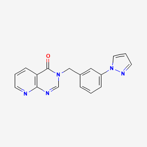 molecular formula C17H13N5O B3810632 3-[3-(1H-pyrazol-1-yl)benzyl]pyrido[2,3-d]pyrimidin-4(3H)-one 