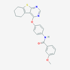 3-methoxy-N-[4-(5,6,7,8-tetrahydro-[1]benzothiolo[2,3-d]pyrimidin-4-yloxy)phenyl]benzamide