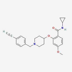 molecular formula C25H28N2O3 B3810642 N-cyclopropyl-2-{[1-(4-ethynylbenzyl)-4-piperidinyl]oxy}-4-methoxybenzamide 