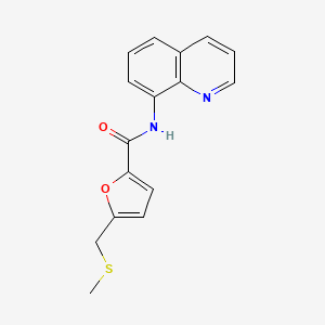 molecular formula C16H14N2O2S B3810649 5-[(methylthio)methyl]-N-8-quinolinyl-2-furamide 