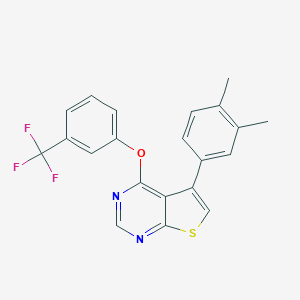molecular formula C21H15F3N2OS B381067 5-(3,4-Dimethylphenyl)-4-[3-(trifluoromethyl)phenoxy]thieno[2,3-d]pyrimidine CAS No. 315693-42-6
