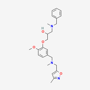 molecular formula C25H33N3O4 B3810680 1-[benzyl(methyl)amino]-3-[2-methoxy-5-({methyl[(3-methyl-5-isoxazolyl)methyl]amino}methyl)phenoxy]-2-propanol 