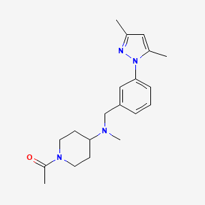 molecular formula C20H28N4O B3810685 1-acetyl-N-[3-(3,5-dimethyl-1H-pyrazol-1-yl)benzyl]-N-methylpiperidin-4-amine 