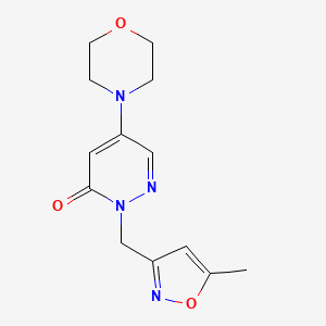 molecular formula C13H16N4O3 B3810691 2-[(5-methyl-3-isoxazolyl)methyl]-5-(4-morpholinyl)-3(2H)-pyridazinone 