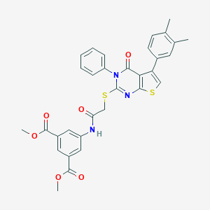 Dimethyl 5-[({[5-(3,4-dimethylphenyl)-4-oxo-3-phenyl-3,4-dihydrothieno[2,3-d]pyrimidin-2-yl]sulfanyl}acetyl)amino]isophthalate