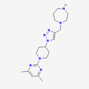 molecular formula C19H30N8 B3810716 1-({1-[1-(4,6-dimethyl-2-pyrimidinyl)-4-piperidinyl]-1H-1,2,3-triazol-4-yl}methyl)-1,4-diazepane bis(trifluoroacetate) 