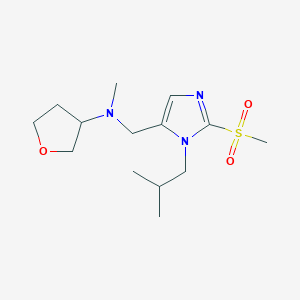 molecular formula C14H25N3O3S B3810717 N-{[1-isobutyl-2-(methylsulfonyl)-1H-imidazol-5-yl]methyl}-N-methyltetrahydro-3-furanamine 