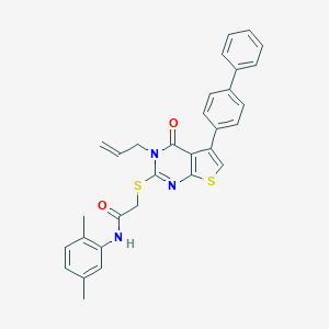 2-[(3-allyl-5-[1,1'-biphenyl]-4-yl-4-oxo-3,4-dihydrothieno[2,3-d]pyrimidin-2-yl)sulfanyl]-N-(2,5-dimethylphenyl)acetamide