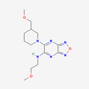 molecular formula C14H22N6O3 B3810724 N-(2-methoxyethyl)-6-[3-(methoxymethyl)-1-piperidinyl][1,2,5]oxadiazolo[3,4-b]pyrazin-5-amine 