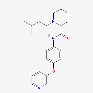 molecular formula C22H29N3O2 B3810726 1-(3-methylbutyl)-N-[4-(3-pyridinyloxy)phenyl]-2-piperidinecarboxamide 