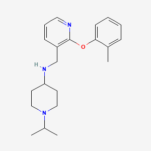 molecular formula C21H29N3O B3810734 1-isopropyl-N-{[2-(2-methylphenoxy)-3-pyridinyl]methyl}-4-piperidinamine 