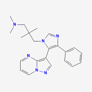 molecular formula C22H26N6 B3810739 N,N,2,2-tetramethyl-3-(4-phenyl-5-pyrazolo[1,5-a]pyrimidin-3-yl-1H-imidazol-1-yl)propan-1-amine 