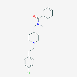 molecular formula C22H31ClN2O B3810745 N-({1-[2-(4-chlorophenyl)ethyl]-4-piperidinyl}methyl)-N-methyl-3-cyclohexene-1-carboxamide 