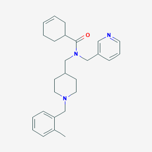 molecular formula C27H35N3O B3810756 N-{[1-(2-methylbenzyl)-4-piperidinyl]methyl}-N-(3-pyridinylmethyl)-3-cyclohexene-1-carboxamide 